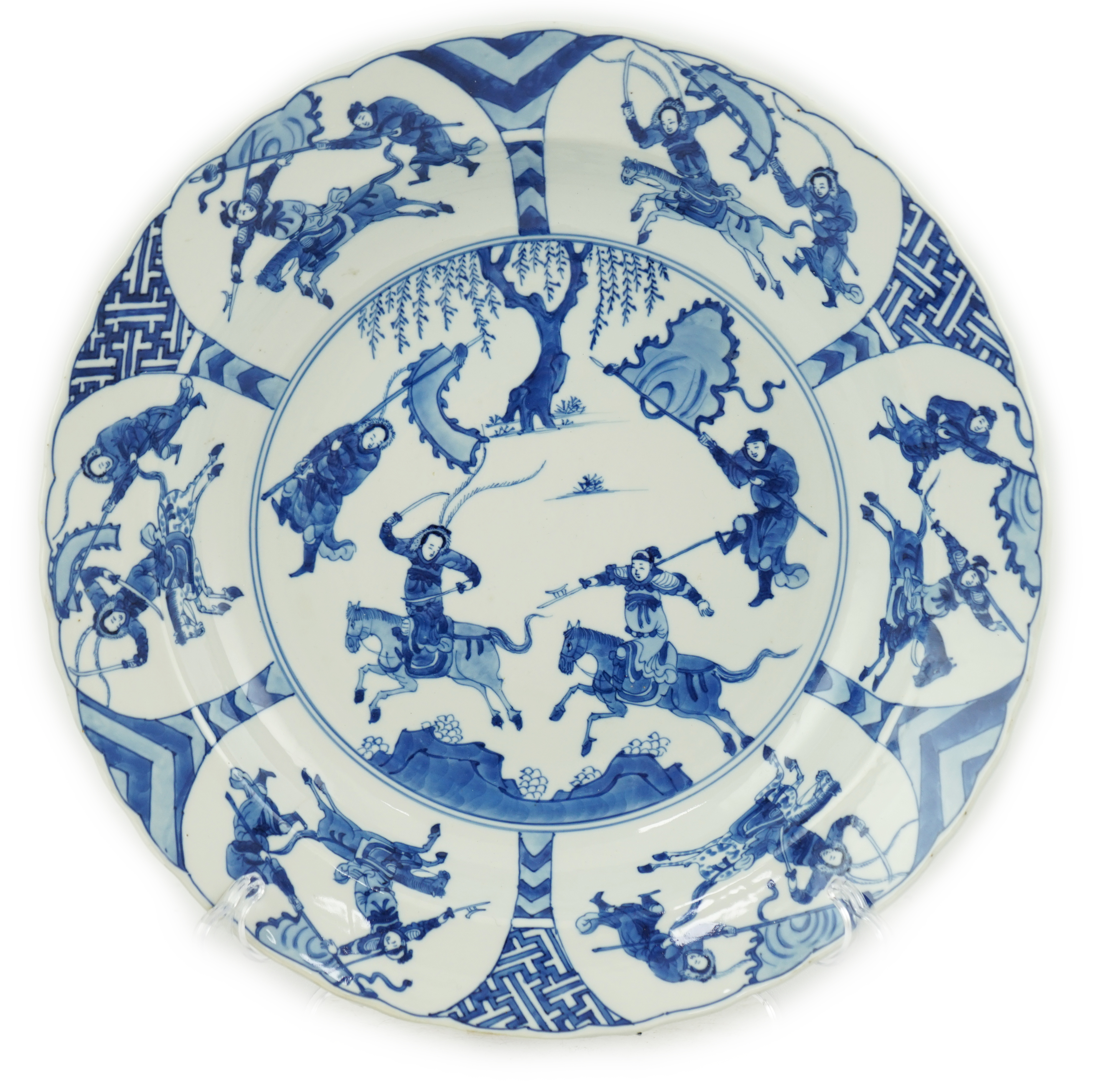 A Chinese blue and white ‘Yang Jia Jiang’ dish, Kangxi period (1662-1722)